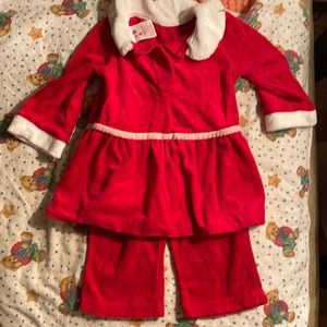 Girls 12months Christmas red velvet outfit so cute!